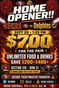 🔥🔥 49ers vs. Miami Dolphins 🔥🔥