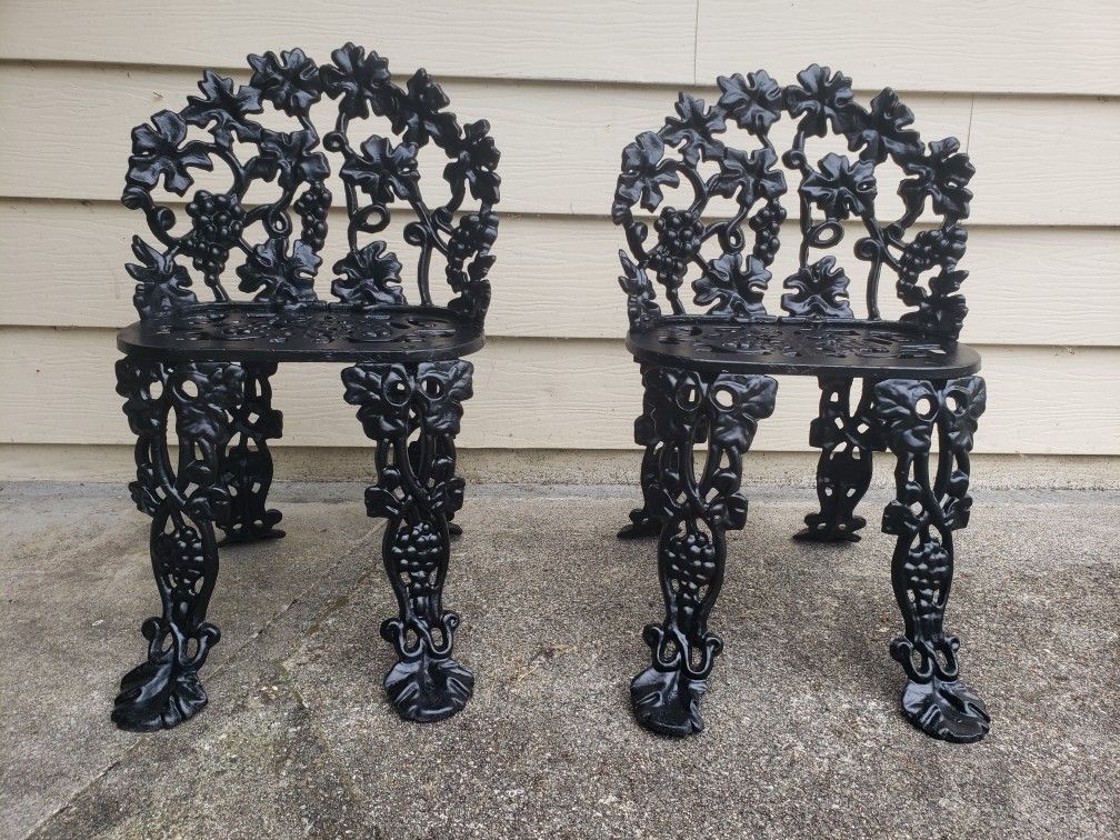 Antique Victorian Cast Iron Chairs
