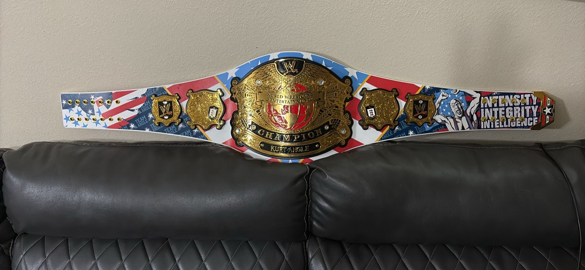 Kurt Angle Belt Signed And Cutout Signed
