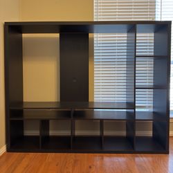 Modern Black TV Stand with Storage