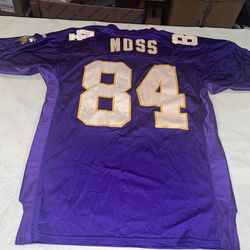Authentic Randy Moss Puma Minnesota Vikings NFL Jersey Mens 48 Purple Sewn Clean
