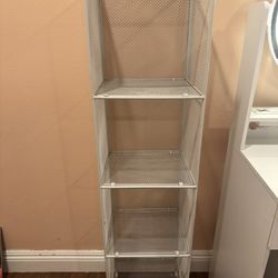 Metal mesh storage shelf- White