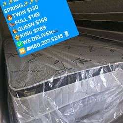 Beds QUEEN MATTRESS AND BOX SPRING $159.