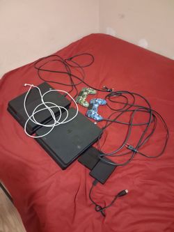 2 Playstations (Slim and Original w/ HDMI and Power Cords), 3 Controllers, Charger, 2 Extended 1TB Hard Drives (Seagate and WD)