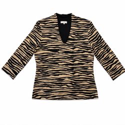 V-neck zebra print blouse