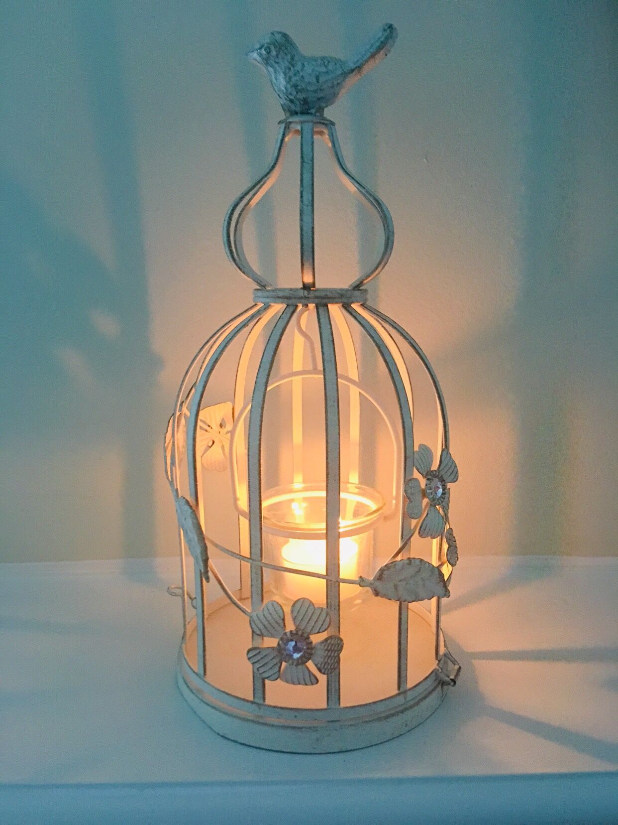 Two bird cage candle holder