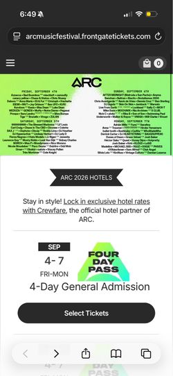 ARC Chicago Ticket