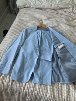 linen Light Blue Two-Piece Suit