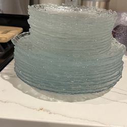 VTG Arcoroc Mallory textured glass dinner and salad plate