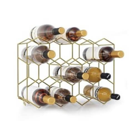 Gold Geometric Countertop Wine Rack