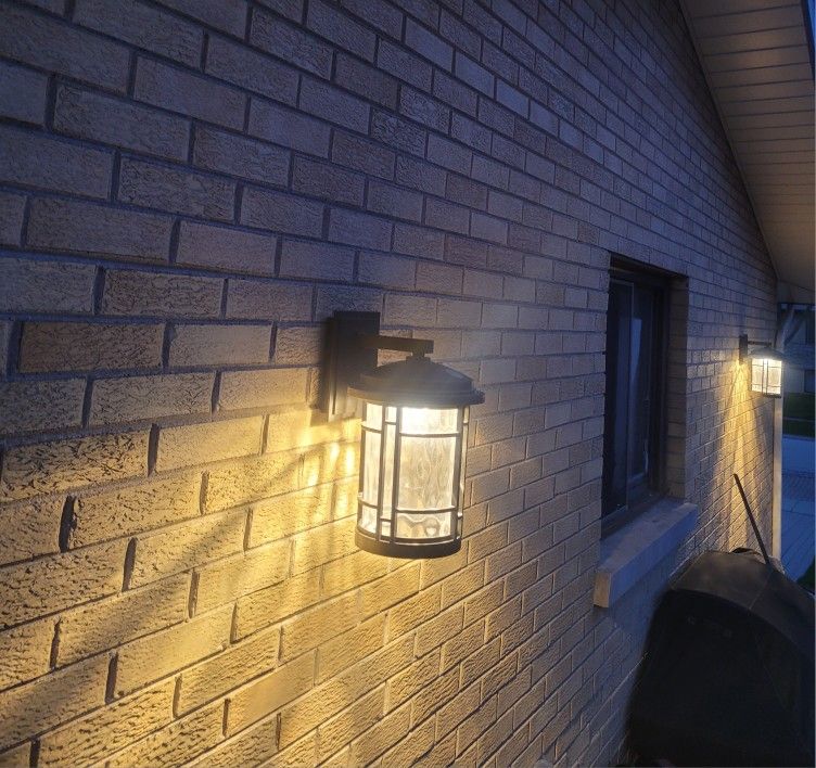 Set of 2 Dusk to Dawn Outdoor Wall Lighting with 9w LED Bulbs