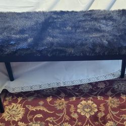 Vintage Piano Bench with Faux Fur Mink Seat -REDUCED 