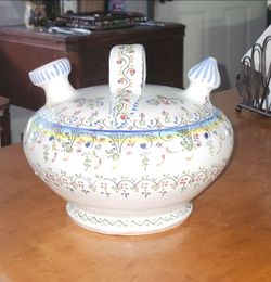 Handmade Ceramic Botijo, Traditional Spanish Drinking Vessel