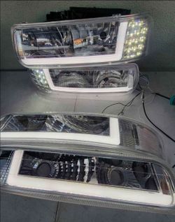 Chevrolet Silverado 00-06 Suburban Tahoe LED Headlights Luces Micas Calaveras Faros Faroles Headlamps Chevy 99-02