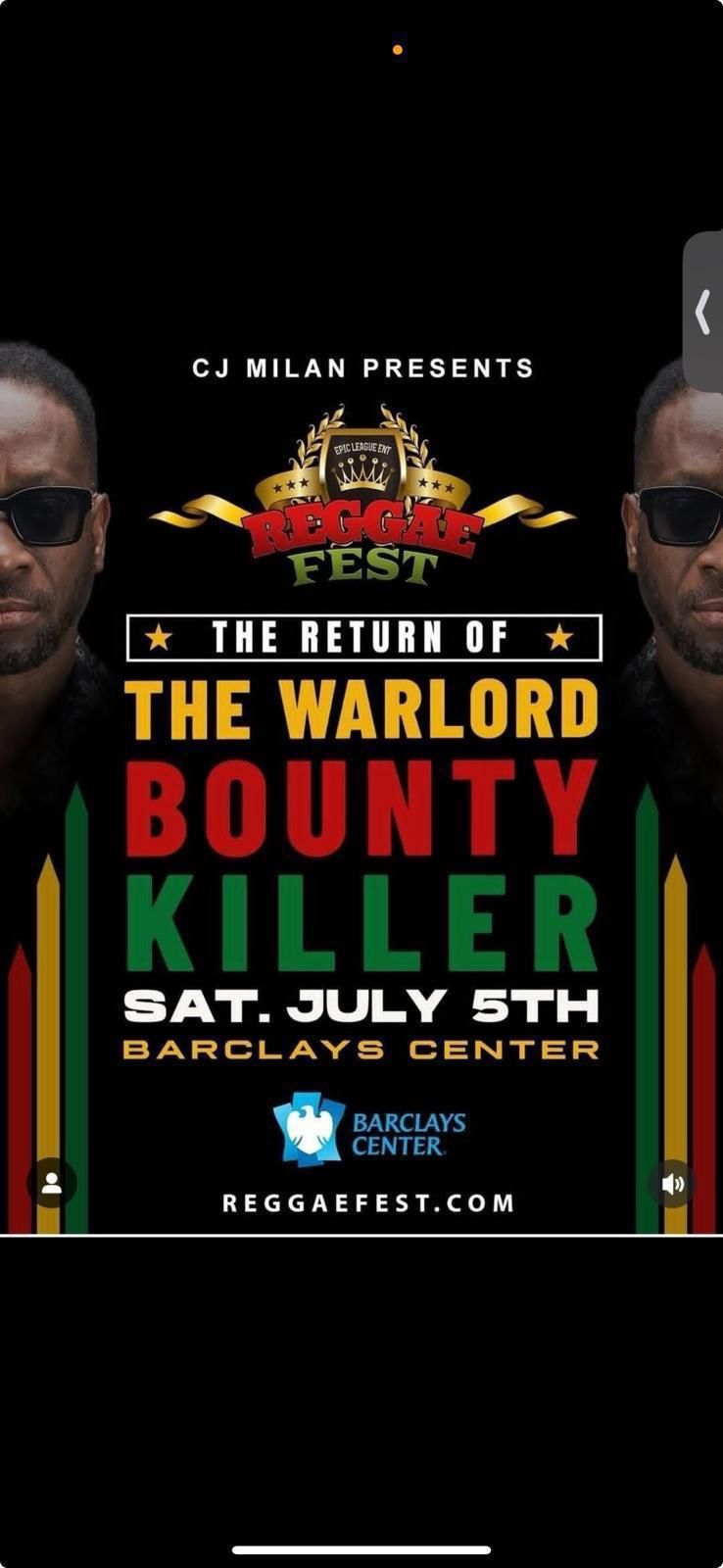 Bounty killer VIP Tickets Barclays Center July 5th Reggae