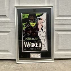 2019 Cast Signed Framed Wicked Poster - 22.5” x 33.5”