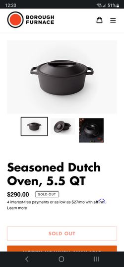 Borough Furnace Seasoned Dutch Oven, 5.5 QT for Sale in Mount Laurel  Township, NJ - OfferUp