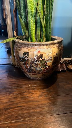 Large Asian Ceramic Planter Pot