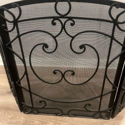 Fireplace Screen - 3 Panel Tri-fold Iron