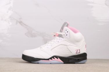 Air Jordan 5 Retro White Pink Black Sneakers