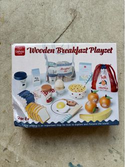 Montessori wooden play food set