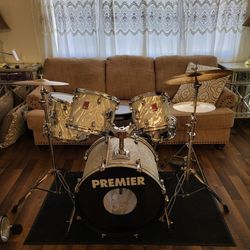Vintage 1970's Premier Drumset, Complete 