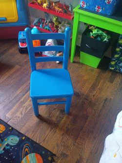 Blue wooden chair