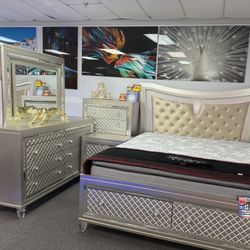 Super Elegant 5 Pc Bedroom Set With FREE MATTRESS For Only $1999 Don’t Miss This Huge Sale 