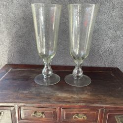 Two Large Glass Vases / Candle 🕯️ Holders 22”