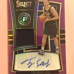 2017-18 Panini Select Jersey Purple /99 TJ Leaf #RJA-TJL Rookie Auto