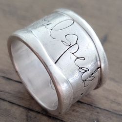 Italian designer ring Silver 16mm