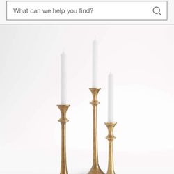 Crate And Barrel Brass Candlesticks Set Of 3 