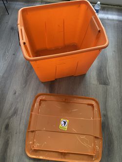 Sterilite 18 Gallon Orange Plastic Storage Container Bin Tote with