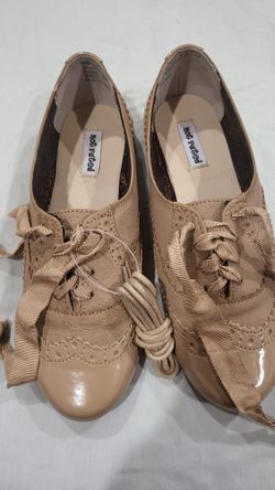 Not Rated Black Tie Cream Oxford Flats