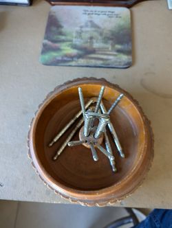 Vintage Nut Cracker Bowl, 3 Crackers, 6 Pic Tools