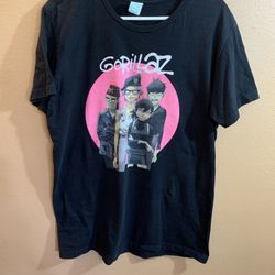 Y2K Gorillaz Black & Pink T-Shirt - L