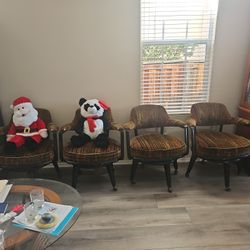 Antique Vintage Chairs. They Are Heavy Duty They Swivel And They Have Weels On Bottom