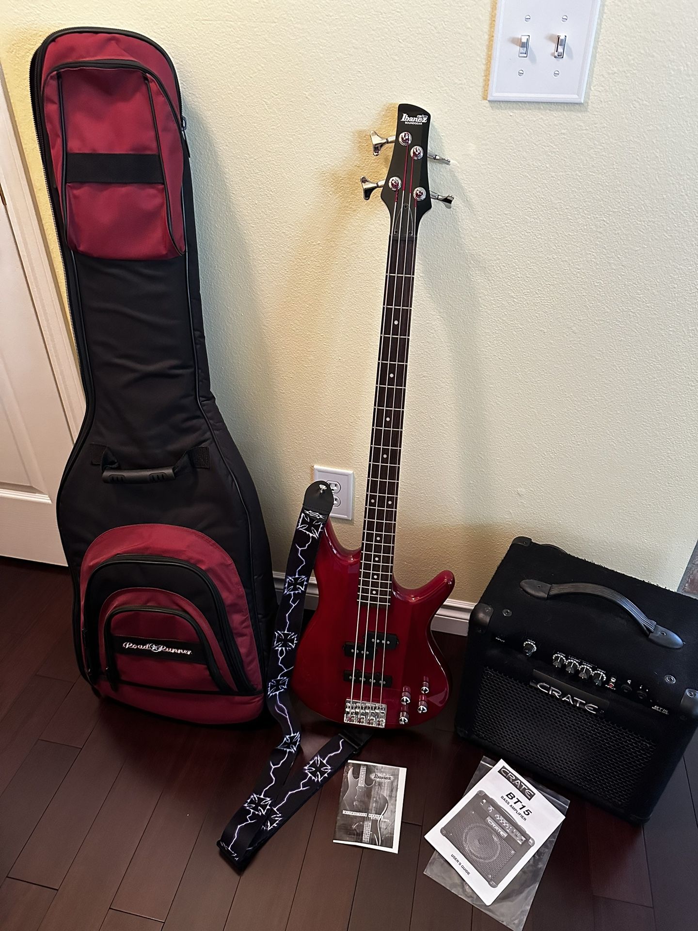 Ibanez Electric Bass with Crate Amp