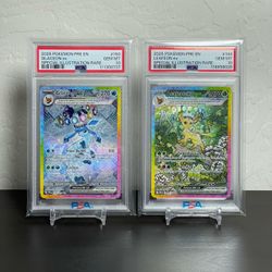 PSA 10 Pokemon Prismatic Evolutions Glaceon and Leafeon Gem Mint