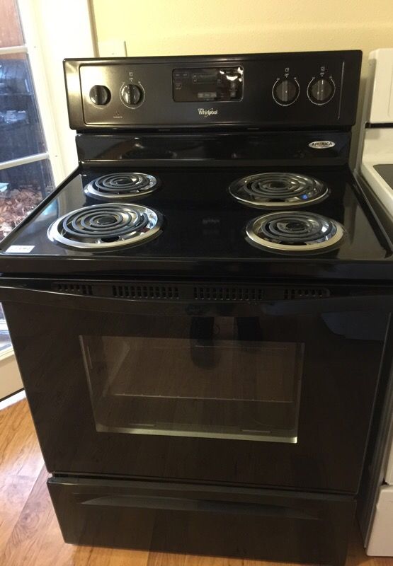 New Black Whirlpool electric stove