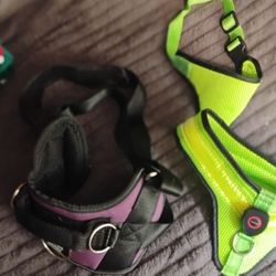  LED Dog Harness  Adjustable Flashing Safety Harness/Collar High Vis -L-Green