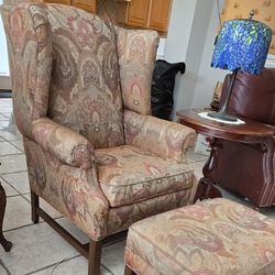 Ethan Allen Armchair With Ottoman 