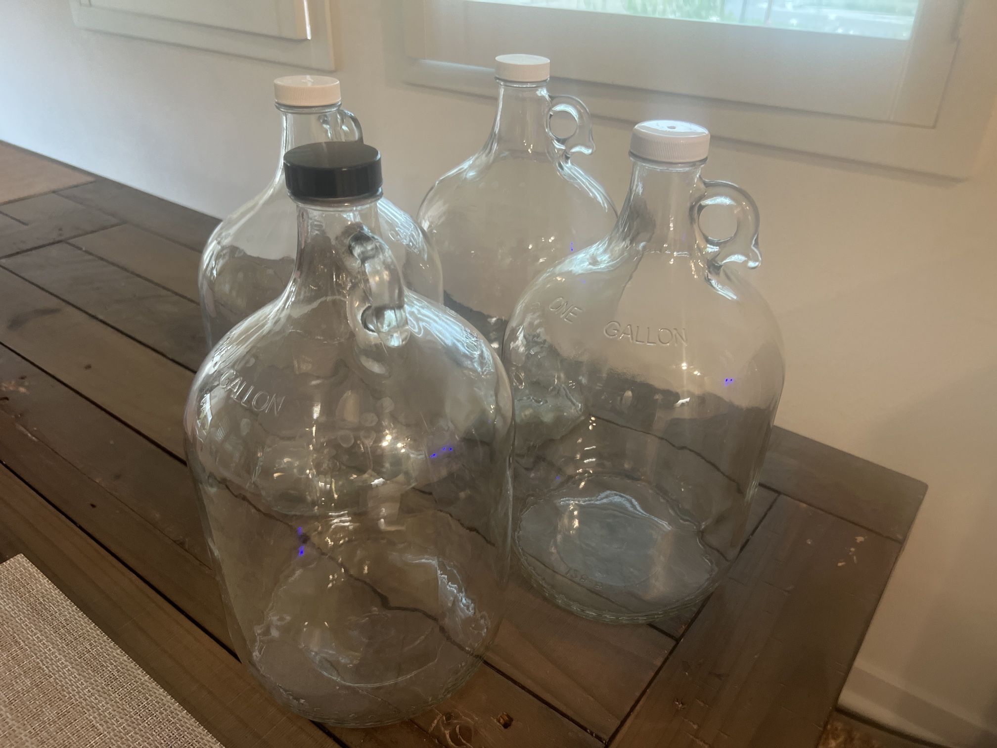 4 Glass Gallon Jugs For Water Brewing Storage