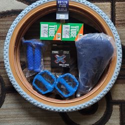 NEW Bicycle Bmx Parts Bundle 20" Blue Classic
