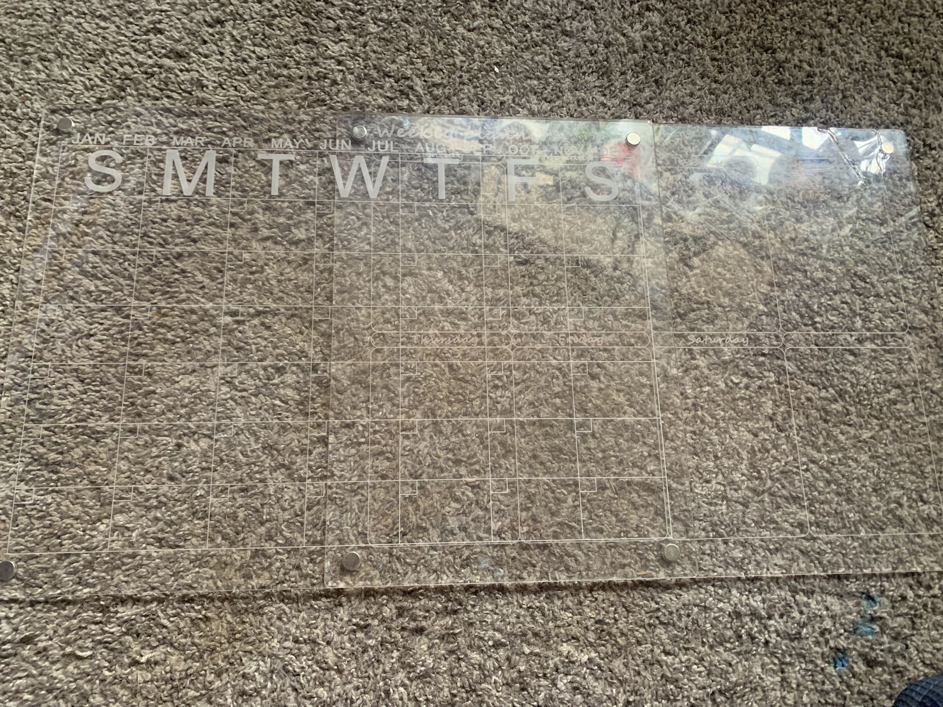 Clear Magnetic Calendar