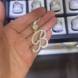 Gold, Initial, Letter, B With, Diamonds