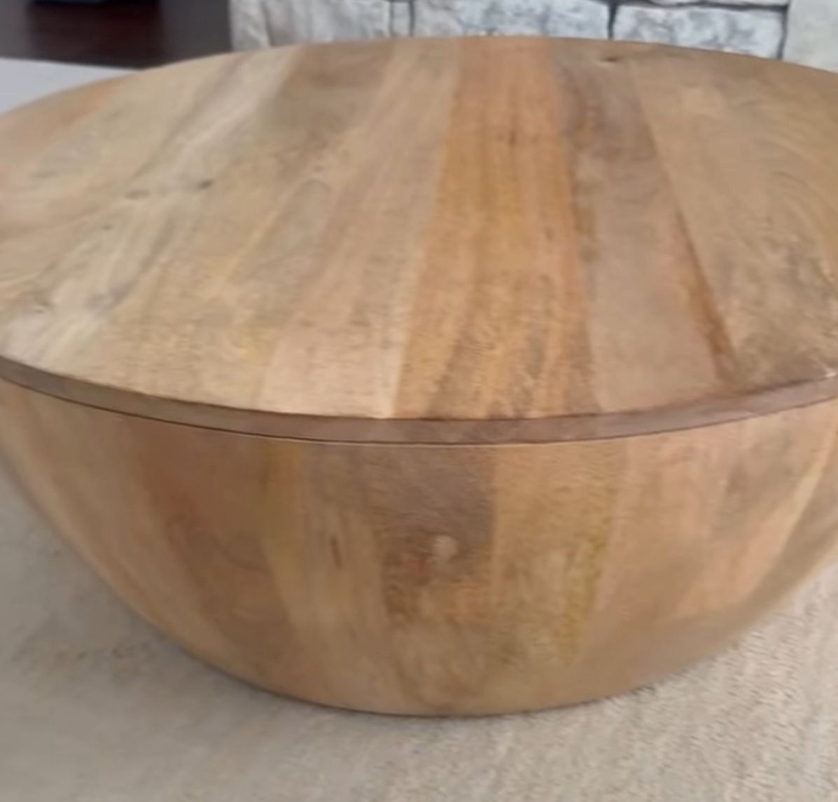 Drum coffee table *NO STORAGE INSIDE *
