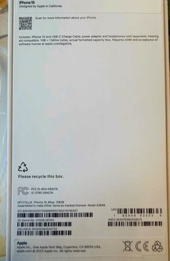 New box Apple 15, I phone 15, 128G