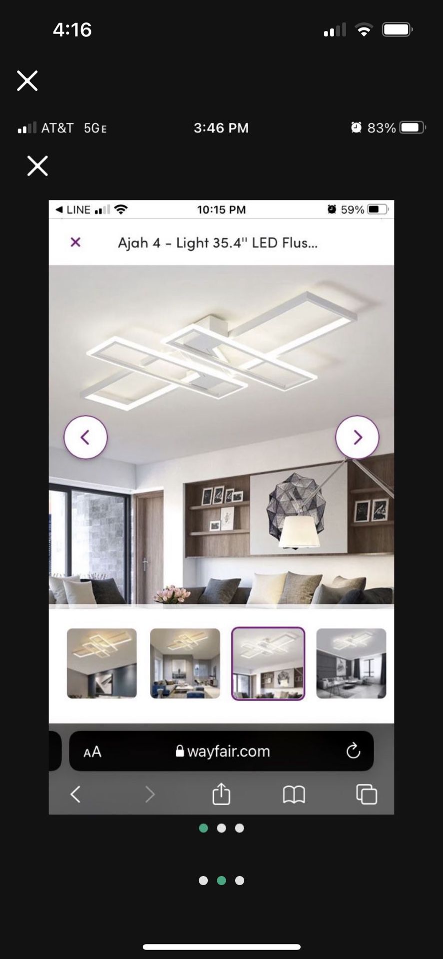 Light 35.4'' LED Flush Mount; Family Room; Bedroom