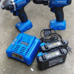 24v Kobalt Impact And Drill Batteries And Charger